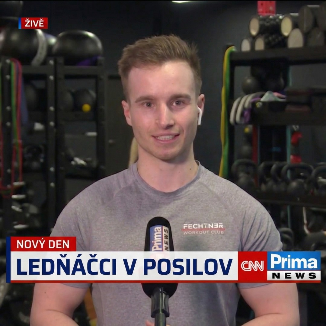 Tomáš Kofent živě ve vysílání CNN Prima News z Fechtner Workout Clubu